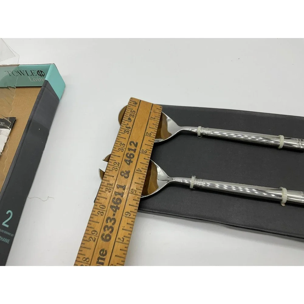 Towle Living Stephanie Salad Serving Set 2pc Silver Forged Stainless Steel New